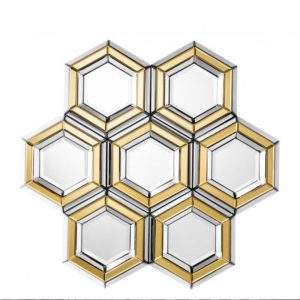 Hexagon Wall Panel with Color Glass Trims