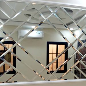 White Mirror Glass Wall Design